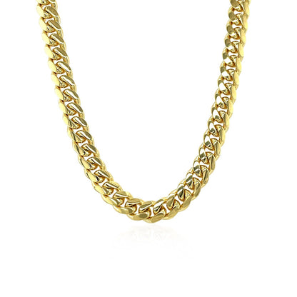 10k Yellow Gold Classic Miami Cuban Solid Chain (4.90 mm)-Teresa&#39;s Fashionista LLC