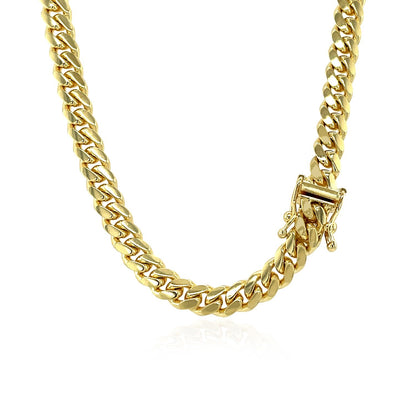 10k Yellow Gold Classic Miami Cuban Solid Chain (4.90 mm)-Teresa&#39;s Fashionista LLC