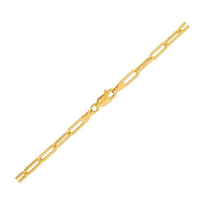 14K Yellow Gold Lite Paperclip Anklet (3.2mm)-Teresa&#39;s Fashionista LLC