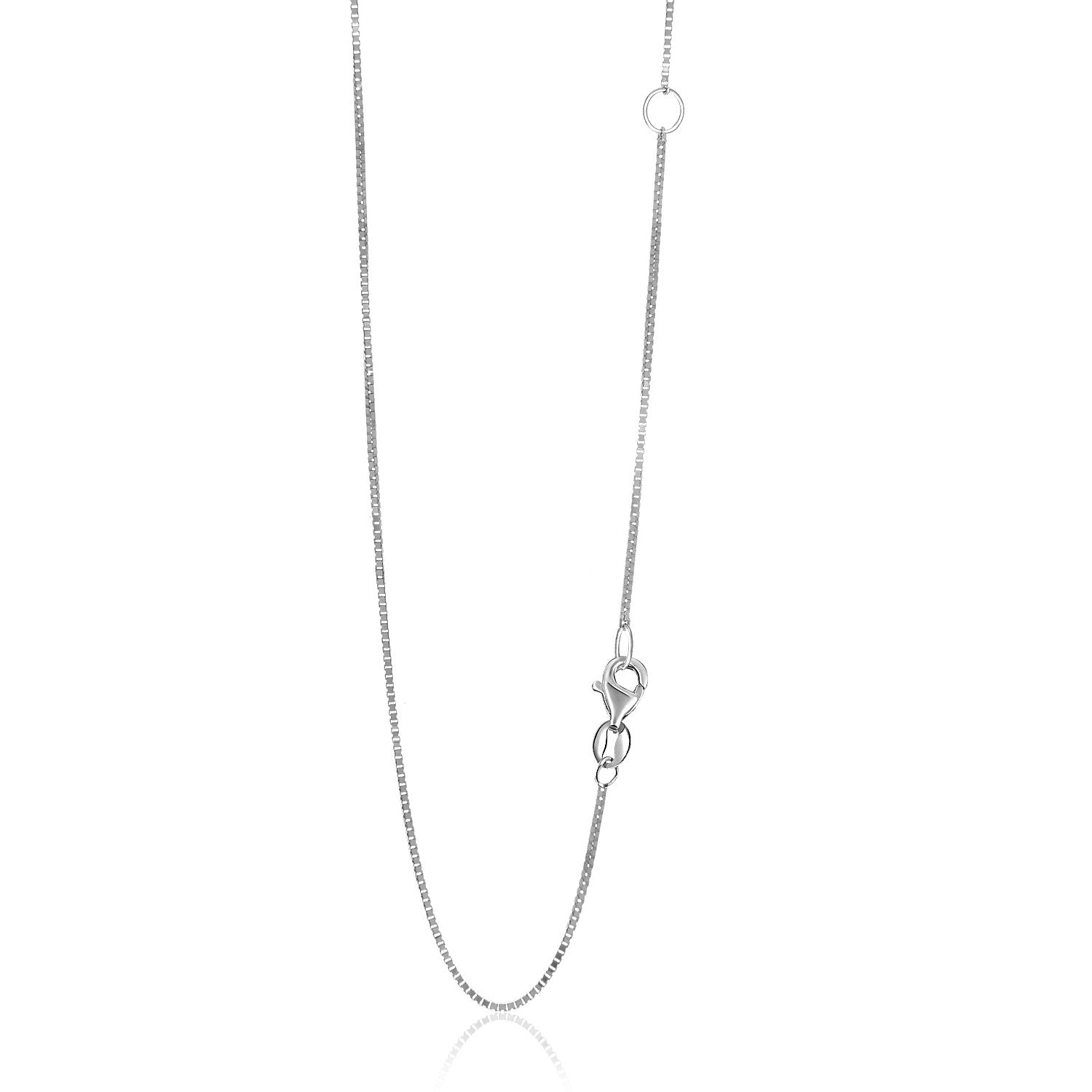 14k White Gold Adjustable Box Chain (0.80 mm)-Teresa&#39;s Fashionista LLC