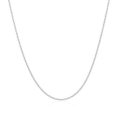 14k White Gold Oval Cable Link Chain (0.97 mm)