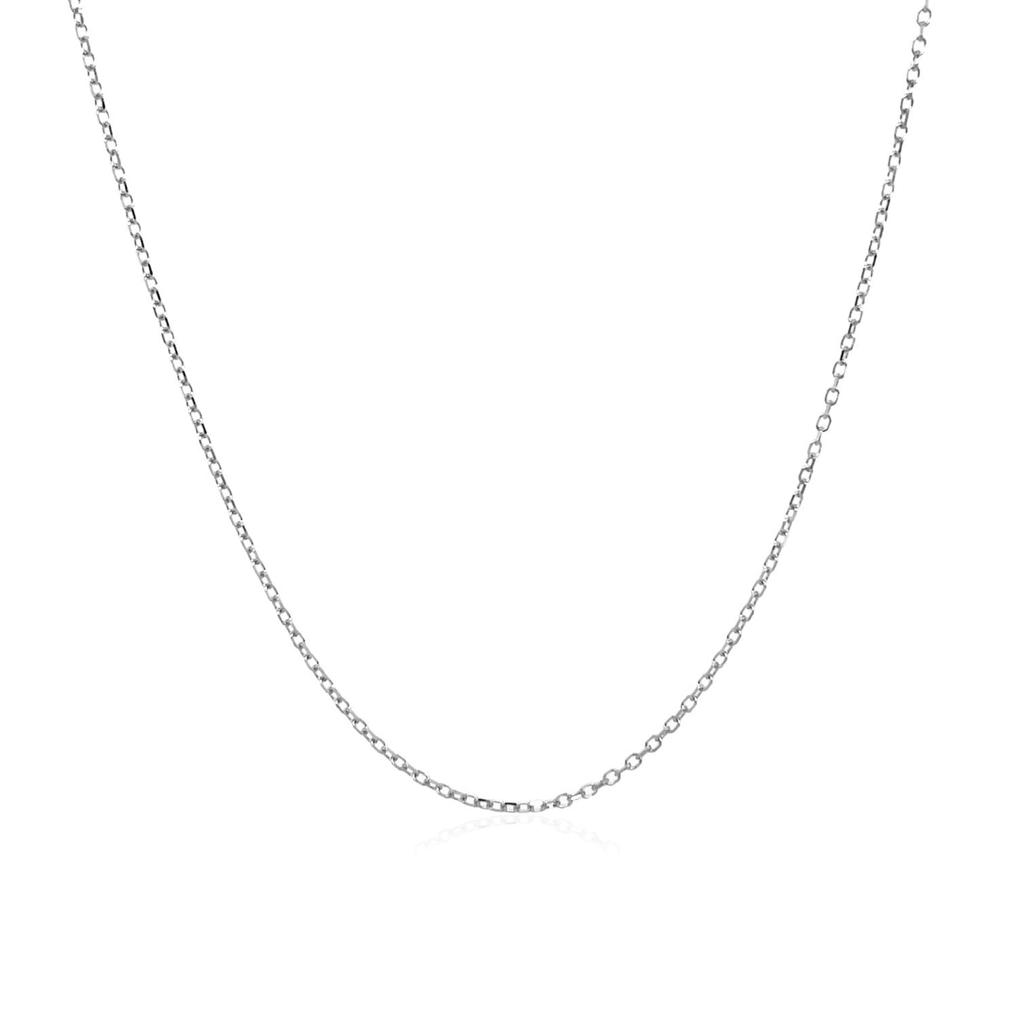 14k White Gold Diamond Cut Cable Link Chain (0.87 mm)-Teresa&#39;s Fashionista LLC