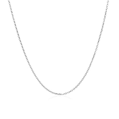 14k White Gold Diamond Cut Cable Link Chain (0.87 mm)-Teresa&#39;s Fashionista LLC