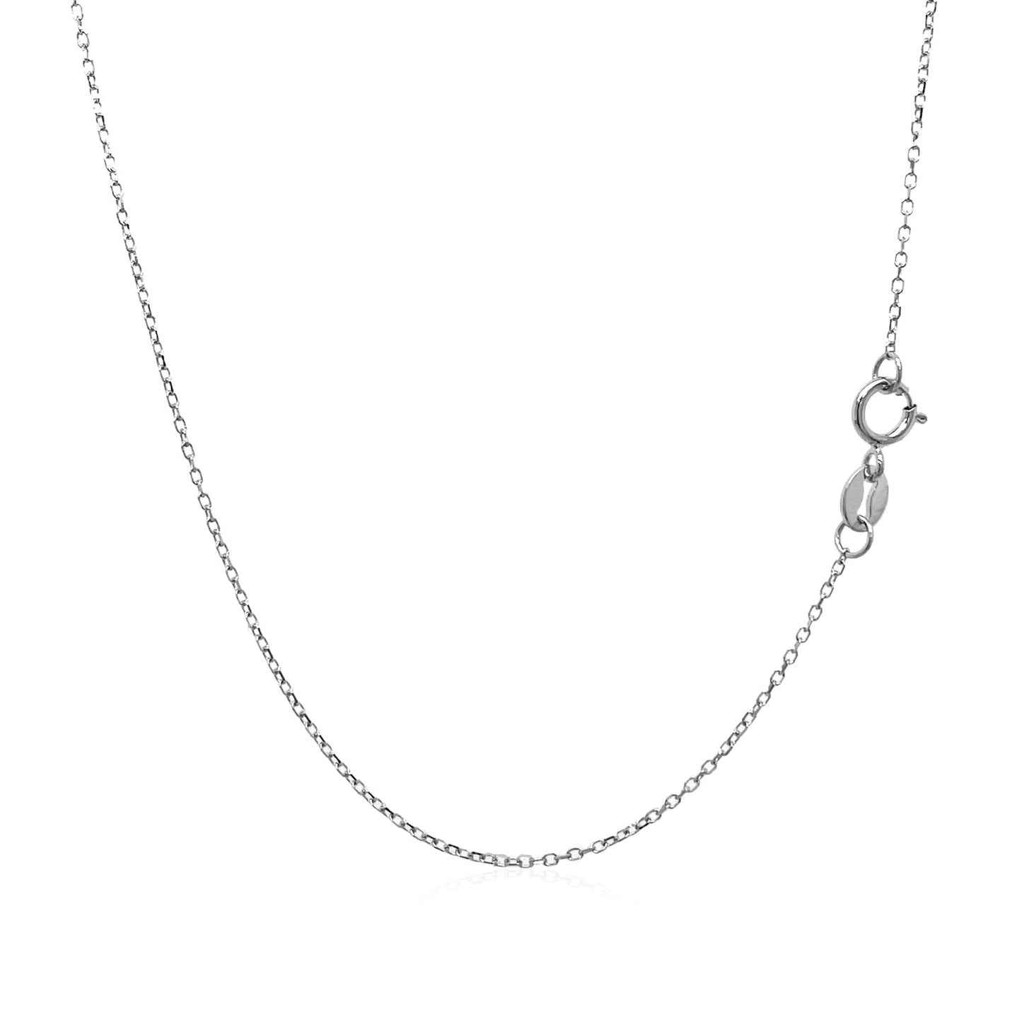 14k White Gold Diamond Cut Cable Link Chain (0.87 mm)-Teresa&#39;s Fashionista LLC