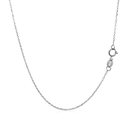 14k White Gold Diamond Cut Cable Link Chain (0.87 mm)-Teresa&#39;s Fashionista LLC