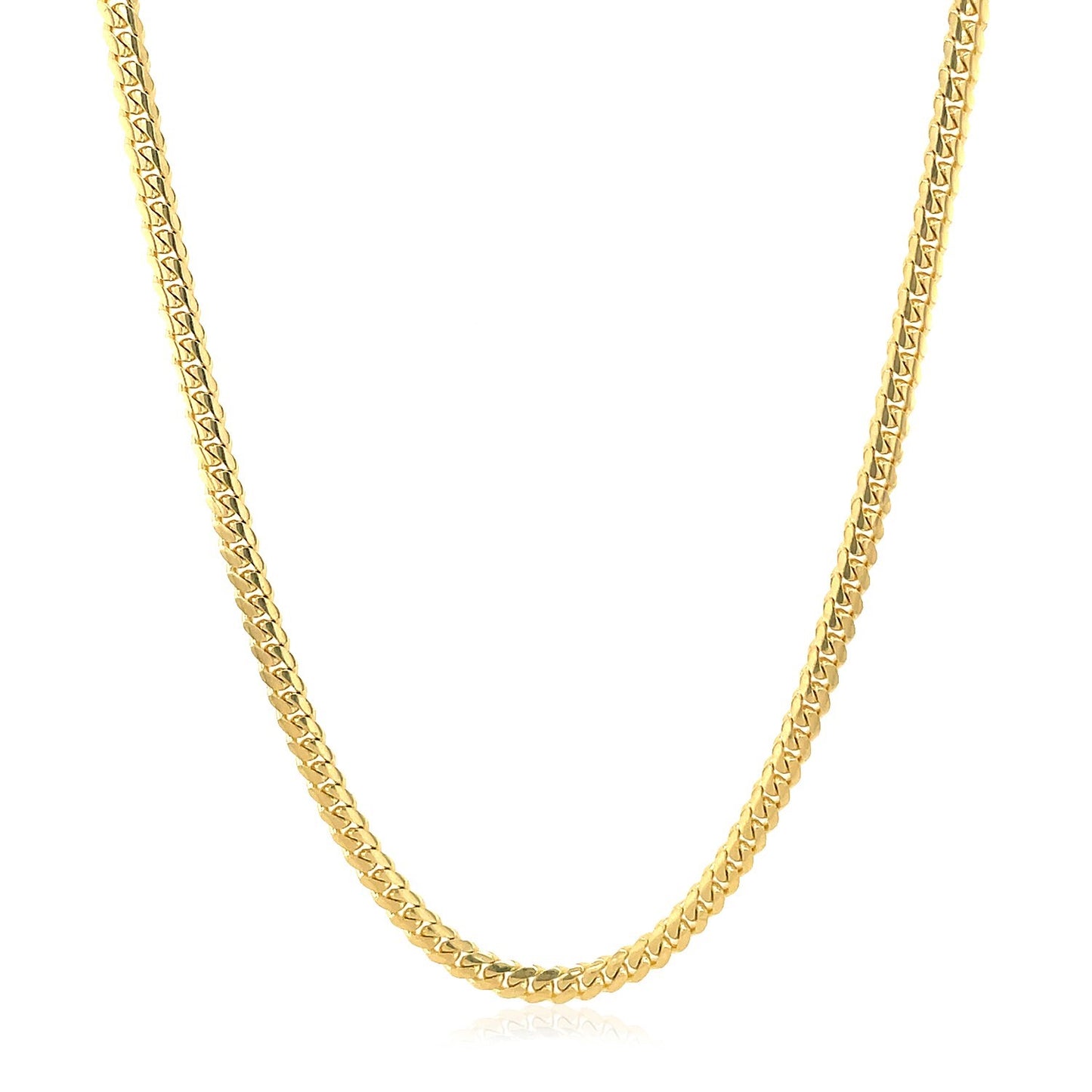 10k Yellow Gold Classic Solid Miami Cuban Chain (2.60 mm)-Teresa&#39;s Fashionista LLC