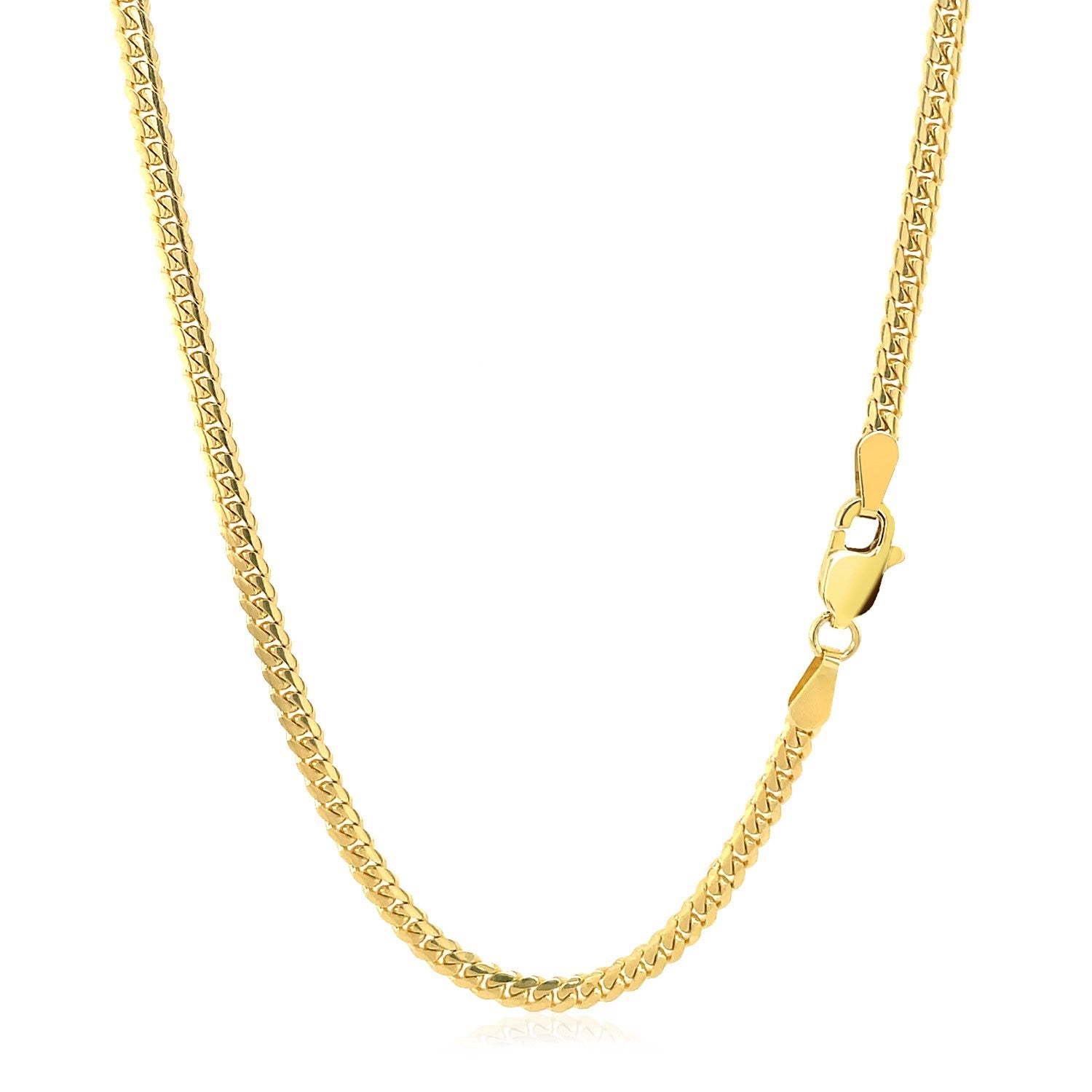 10k Yellow Gold Classic Solid Miami Cuban Chain (2.60 mm)-Teresa&#39;s Fashionista LLC