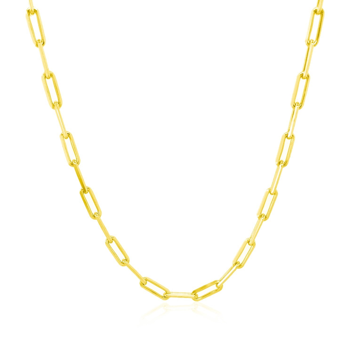 10K Yellow Gold Paperclip Chain (2.50 mm)-Teresa&#39;s Fashionista LLC