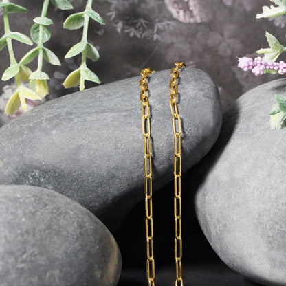 10K Yellow Gold Paperclip Chain (2.50 mm)-Teresa&#39;s Fashionista LLC