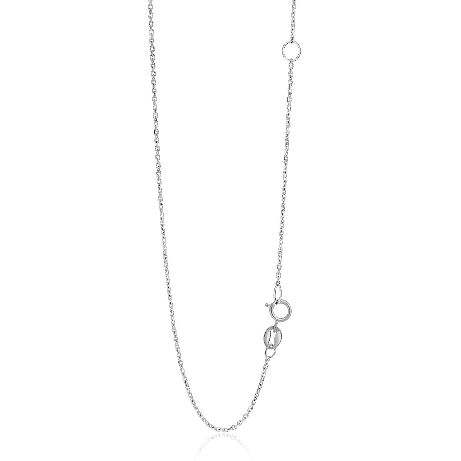 14k White Gold Adjustable Cable Chain (1.10 mm)-Teresa&#39;s Fashionista LLC