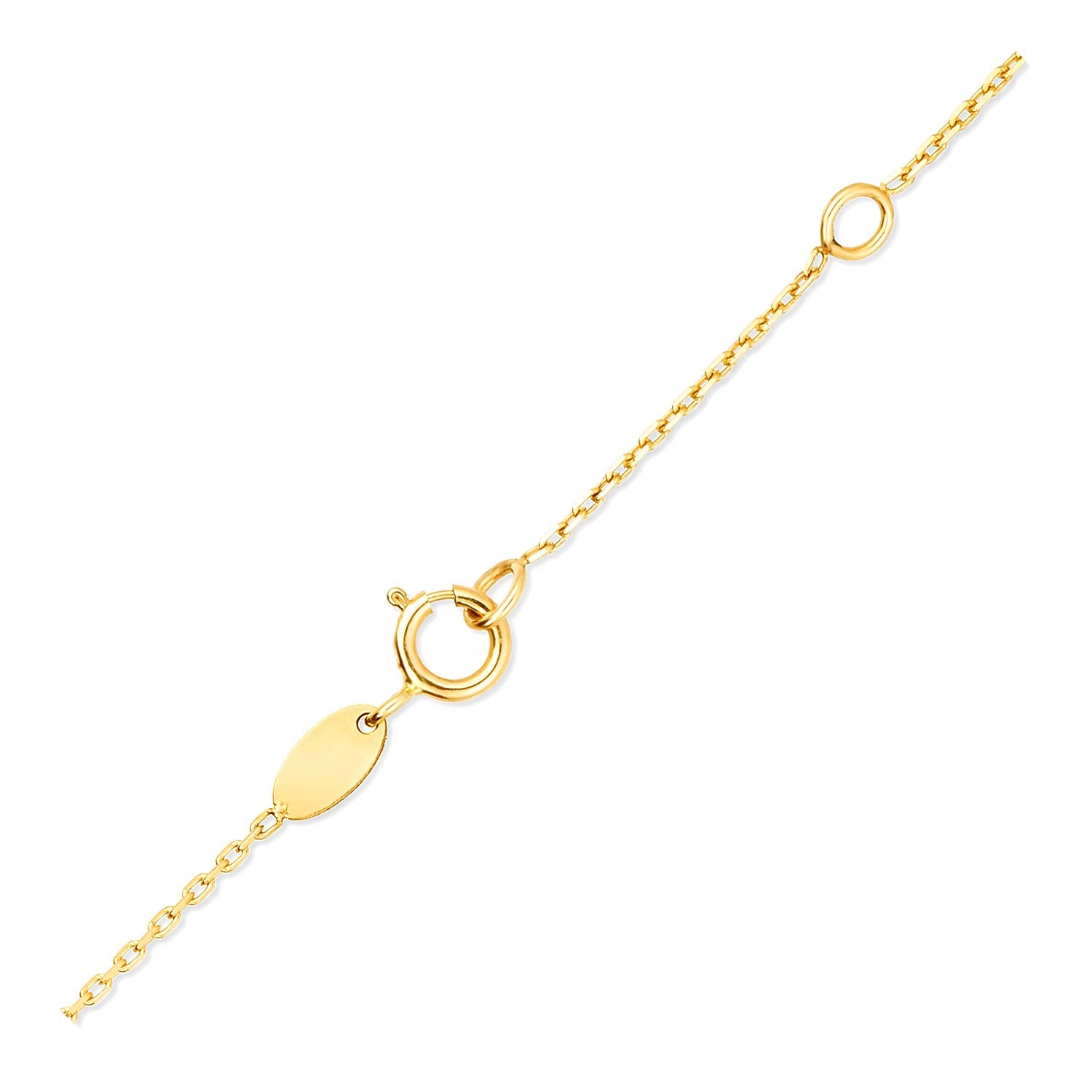 14k Yellow Gold Chain Necklace with Cross Stations-Teresa&#39;s Fashionista LLC