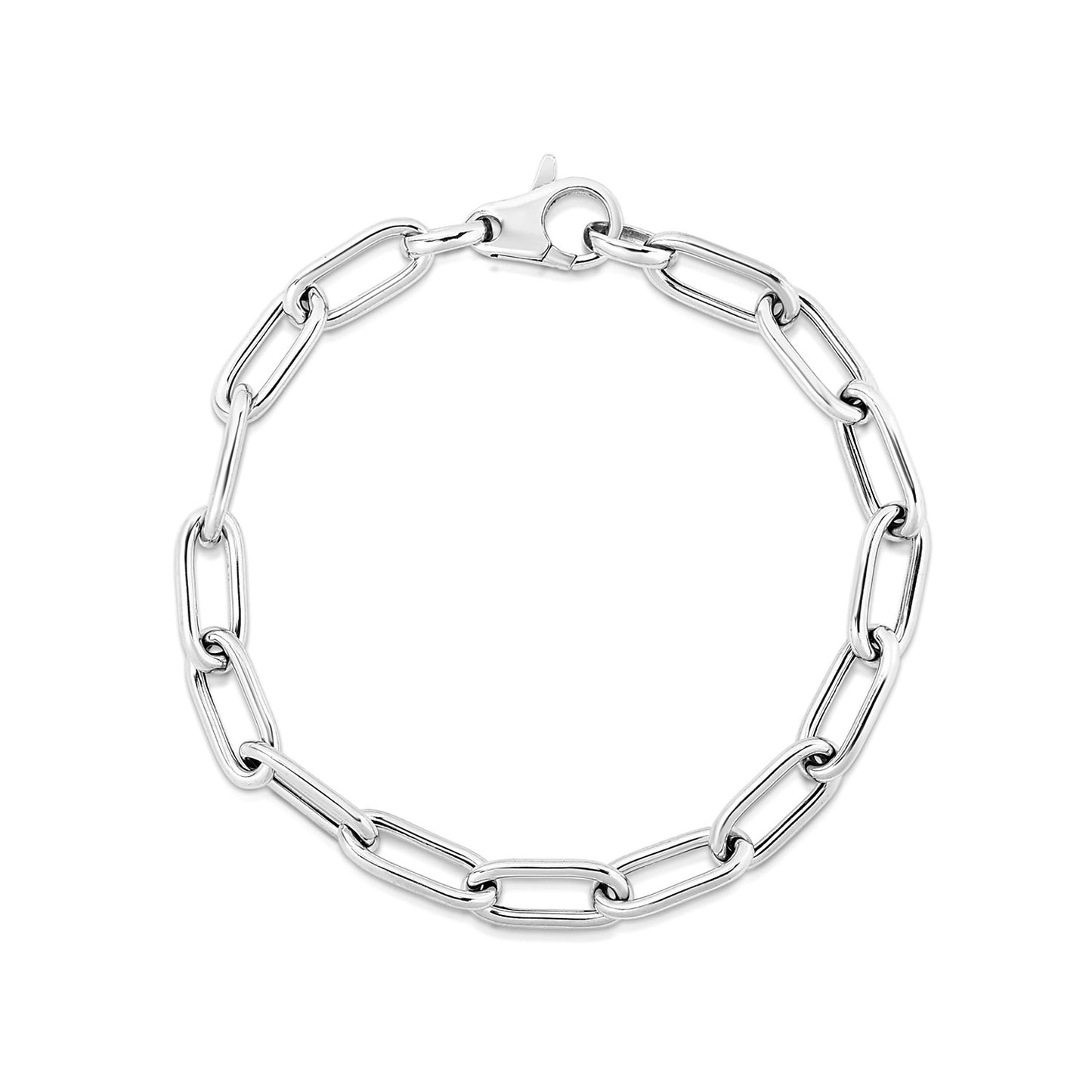 Sterling Silver Wide Paperclip Chain Bracelet (6.50 mm)