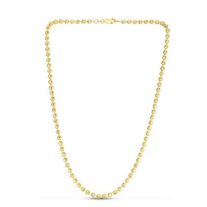 Moon Cut Bead Chain in 14k Yellow Gold (4.00 mm)-Teresa&#39;s Fashionista LLC