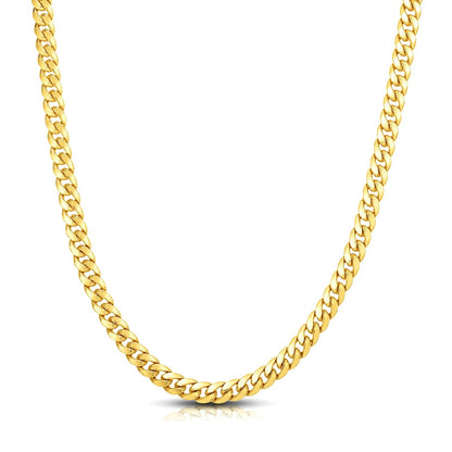 10k Yellow Gold Classic Miami Cuban Solid Chain (7.10 mm)-Teresa&#39;s Fashionista LLC