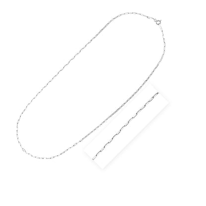 Sterling Silver Rhodium Plated Paperclip Chain (1.80 mm)-Teresa&#39;s Fashionista LLC