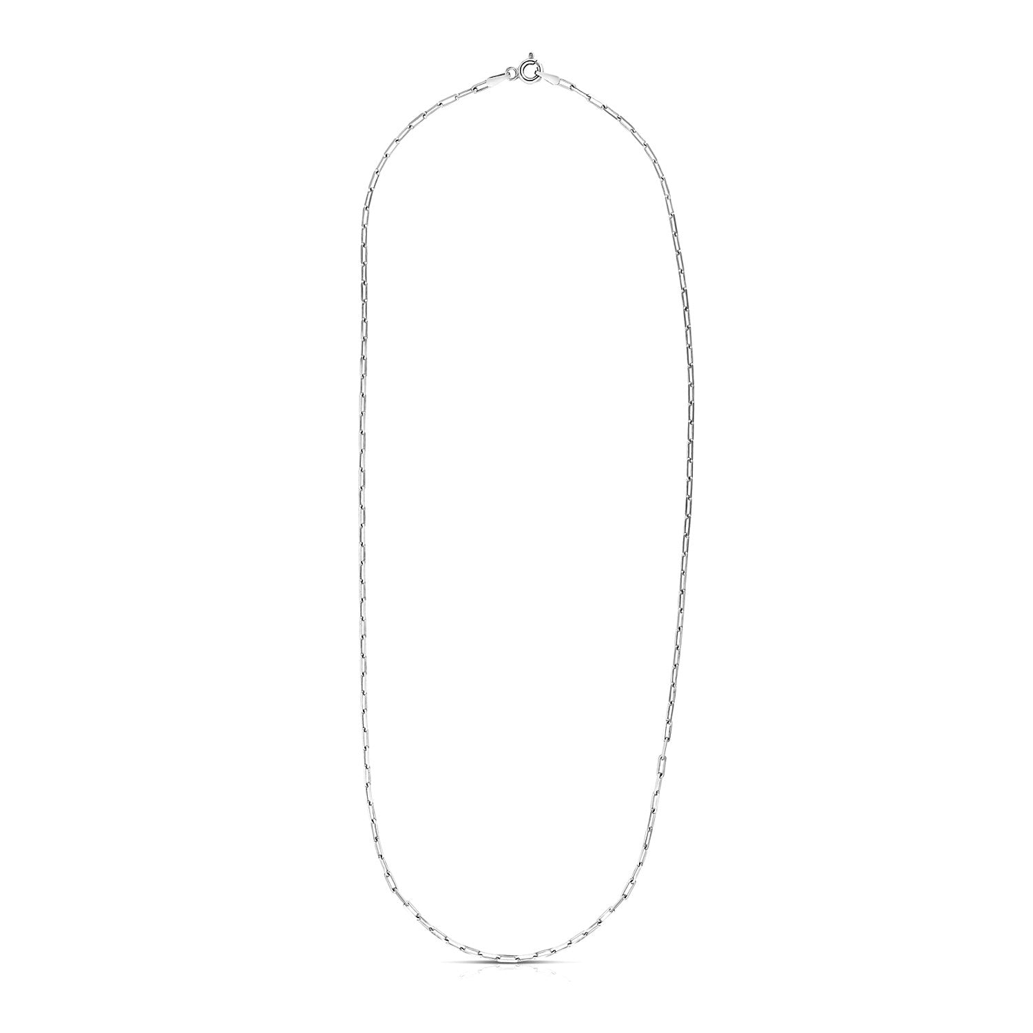 Sterling Silver Rhodium Plated Paperclip Chain (1.80 mm)-Teresa&#39;s Fashionista LLC