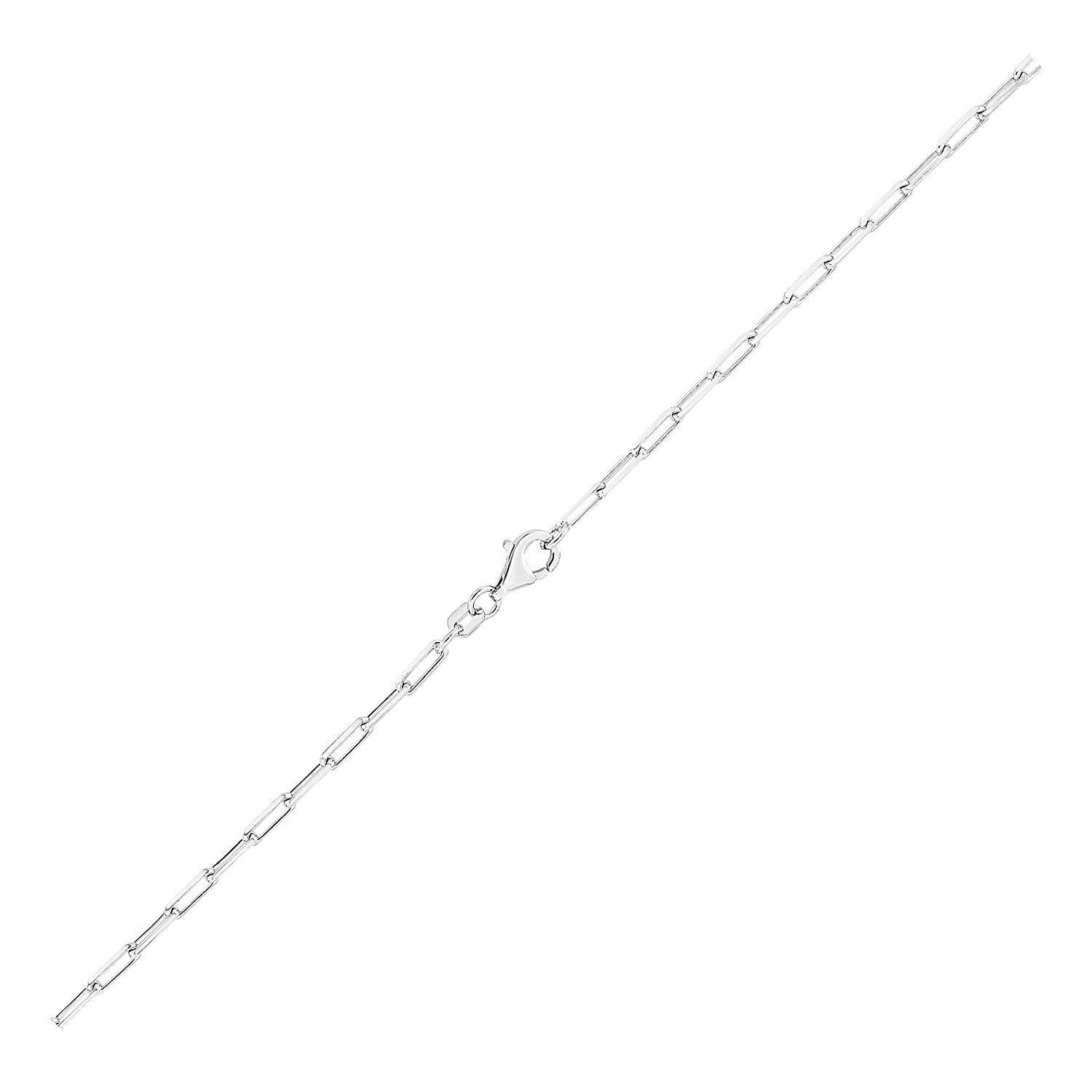 Sterling Silver Rhodium Plated Paperclip Chain (1.80 mm)-Teresa&#39;s Fashionista LLC