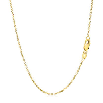 14k Yellow Gold Round Cable Link Chain (1.30 mm)