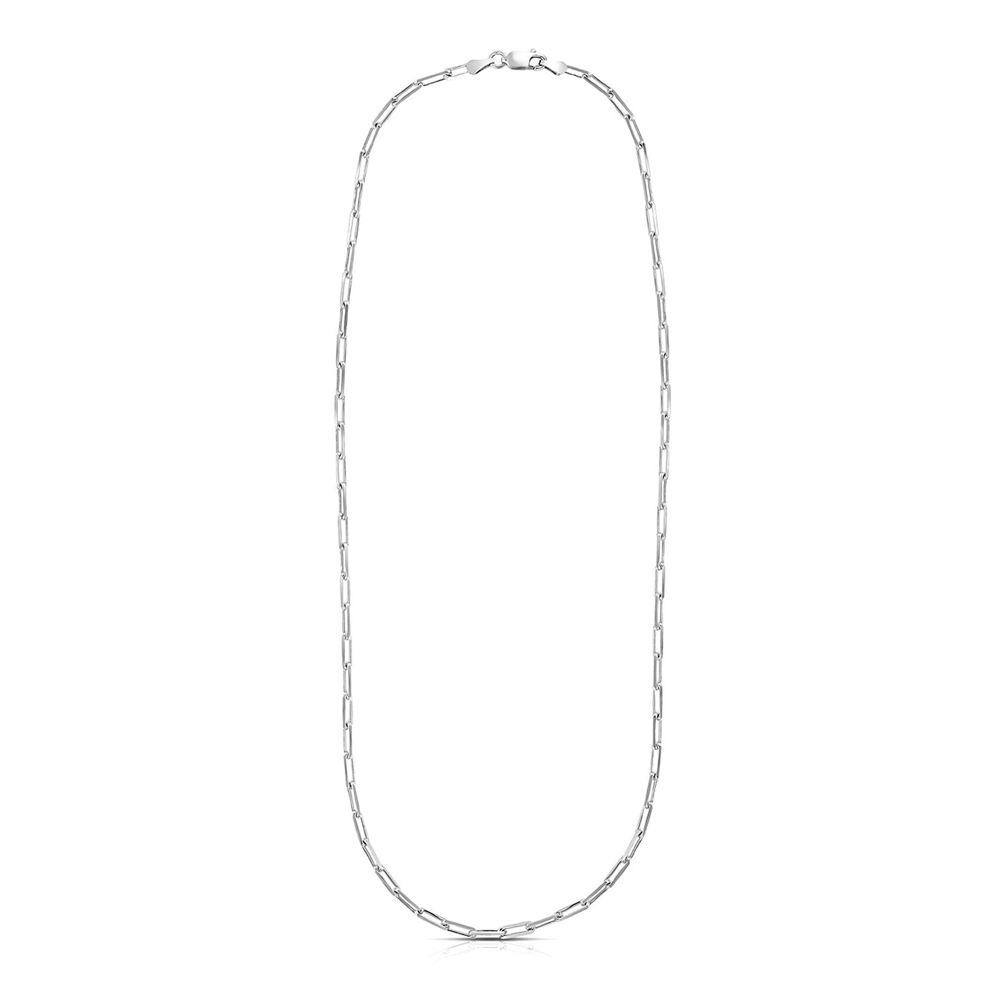 Sterling Silver Rhodium Plated Paperclip Chain (3.00 mm)-Teresa&#39;s Fashionista LLC