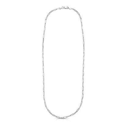 Sterling Silver Rhodium Plated Paperclip Chain (3.00 mm)-Teresa&#39;s Fashionista LLC