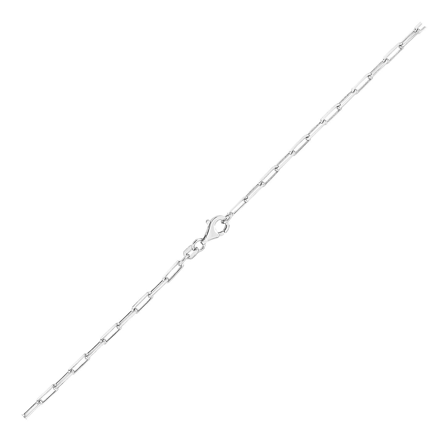 Sterling Silver Rhodium Plated Paperclip Chain (3.00 mm)-Teresa&#39;s Fashionista LLC