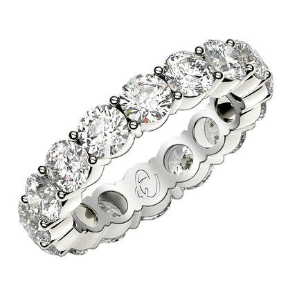 Round Cut Lab Grown Diamond Eternity Ring in 14k White Gold (4 cttw FG/VS2)-Teresa&#39;s Fashionista LLC