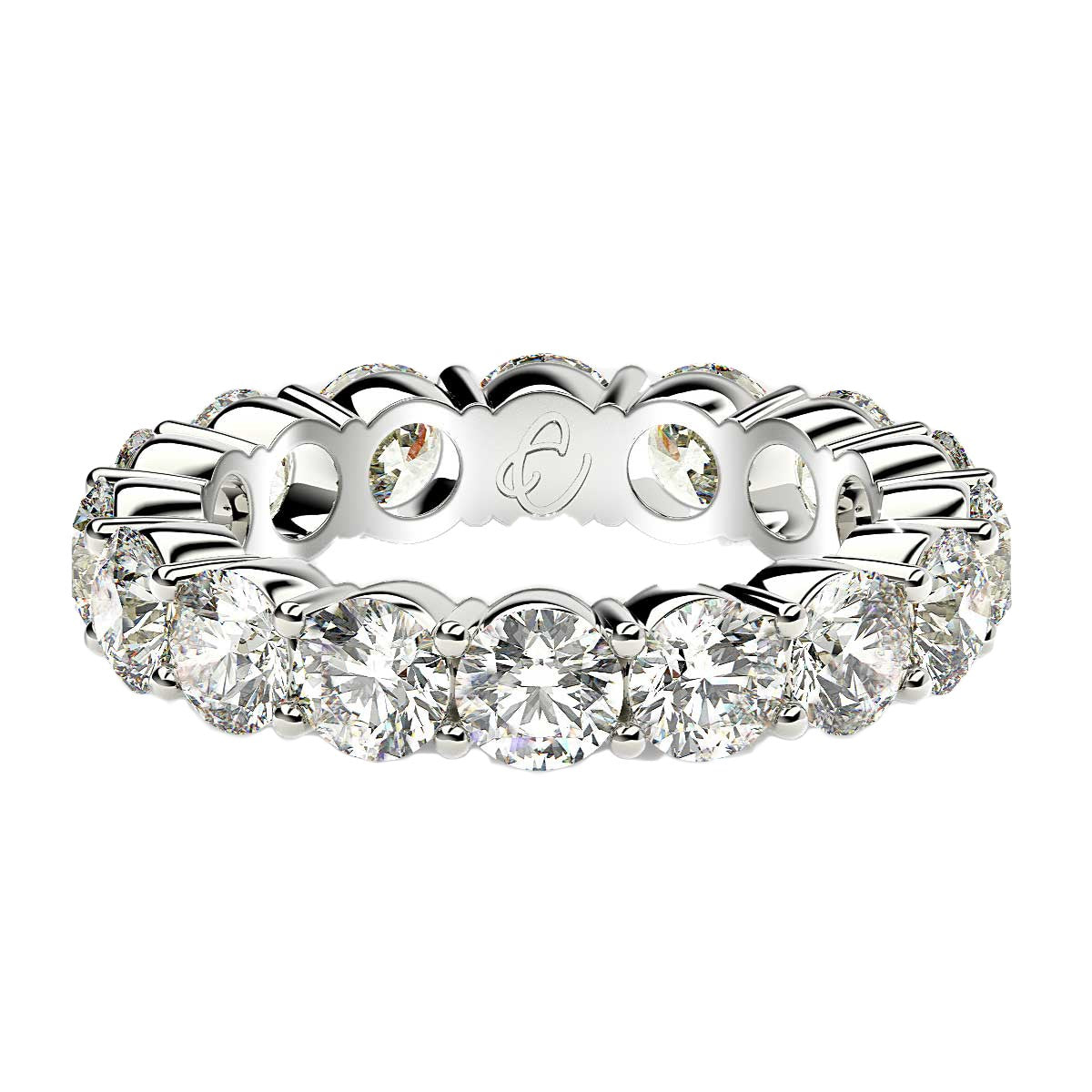 Round Cut Lab Grown Diamond Eternity Ring in 14k White Gold (4 cttw FG/VS2)-Teresa&#39;s Fashionista LLC