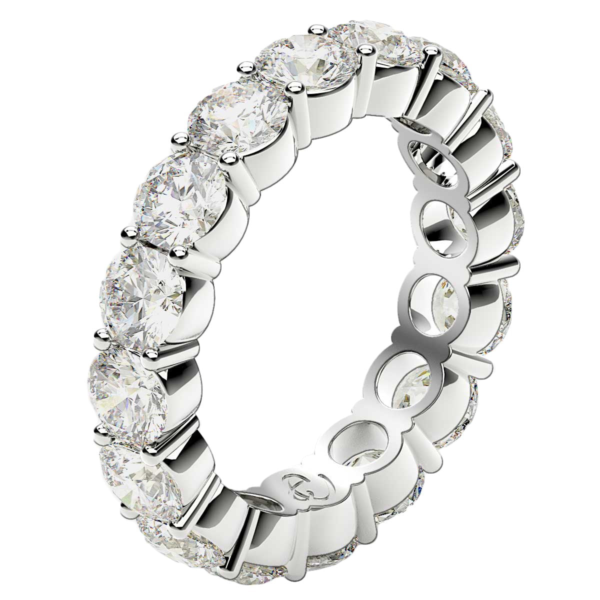 Round Cut Lab Grown Diamond Eternity Ring in 14k White Gold (4 cttw FG/VS2)-Teresa&#39;s Fashionista LLC