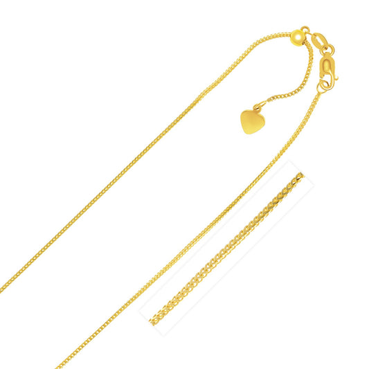 14k Yellow Gold Adjustable Franco Chain (1.00 mm)