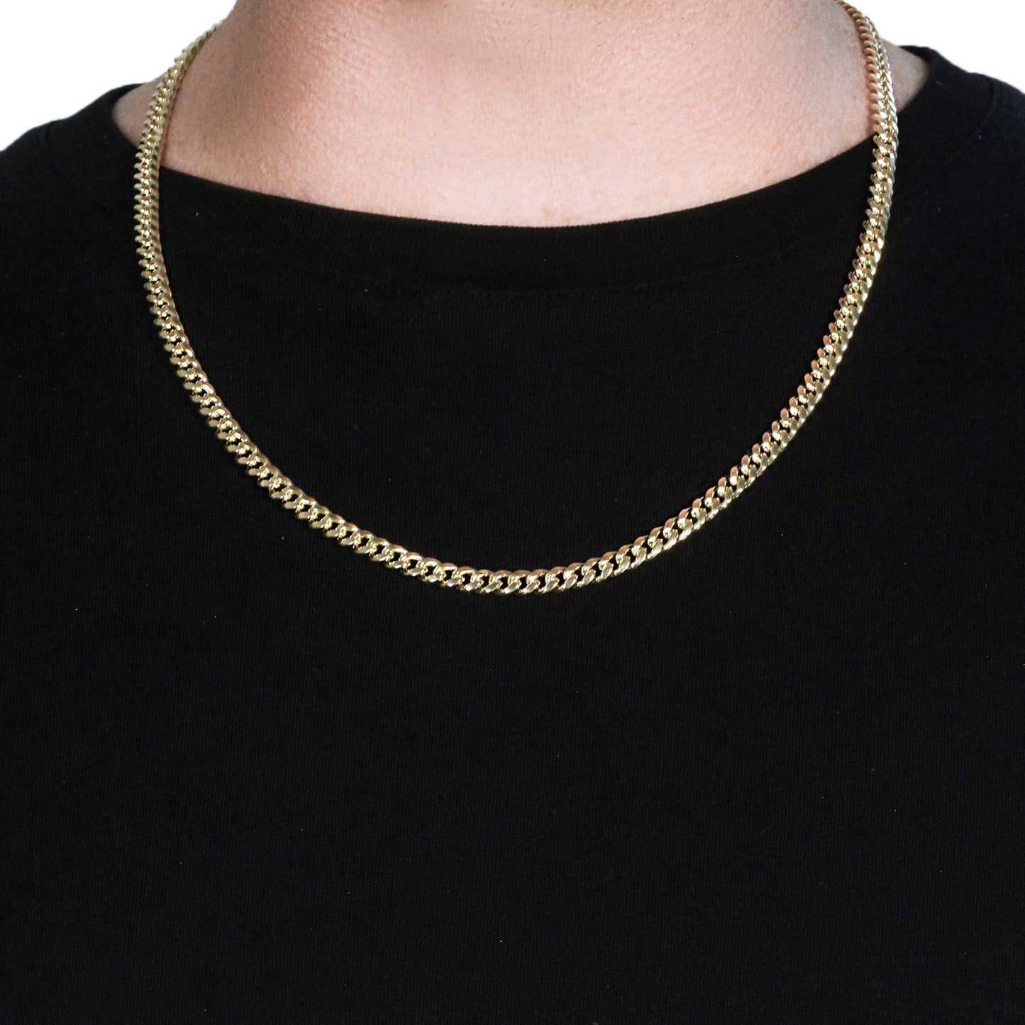 10k Yellow Gold Semi Solid Miami Cuban Chain (5.00 mm)-Teresa&#39;s Fashionista LLC