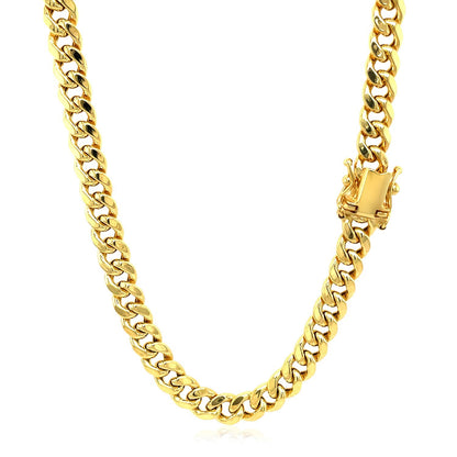 10k Yellow Gold Semi Solid Miami Cuban Chain (5.00 mm)-Teresa&#39;s Fashionista LLC