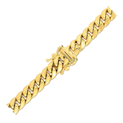 10k Yellow Gold Semi Solid Miami Cuban Chain (6.60 mm)-Teresa&#39;s Fashionista LLC