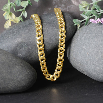 10k Yellow Gold Semi Solid Miami Cuban Chain (6.60 mm)-Teresa&#39;s Fashionista LLC