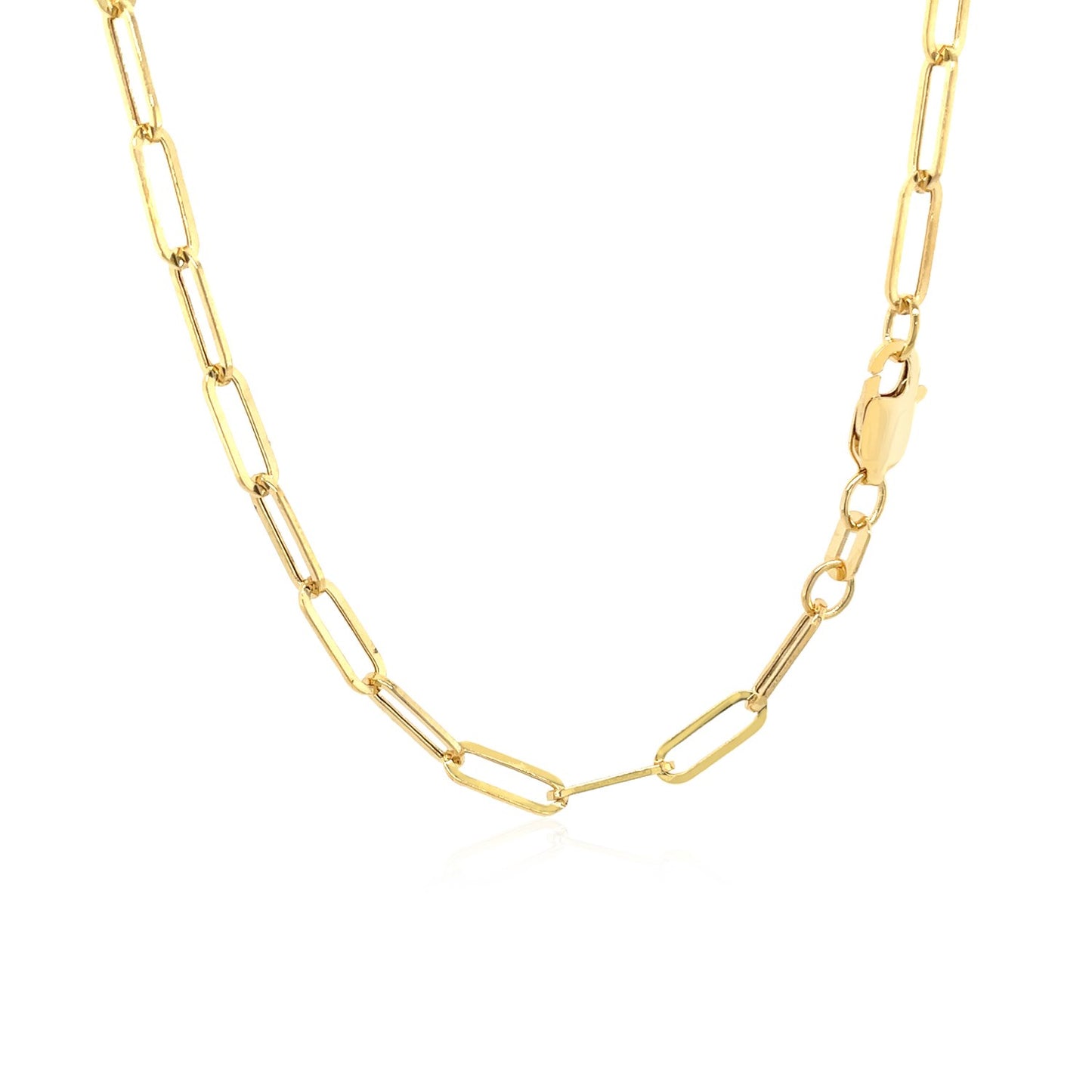 14K Yellow Gold Wide Paperclip Chain (3.20 mm)-Teresa&#39;s Fashionista LLC