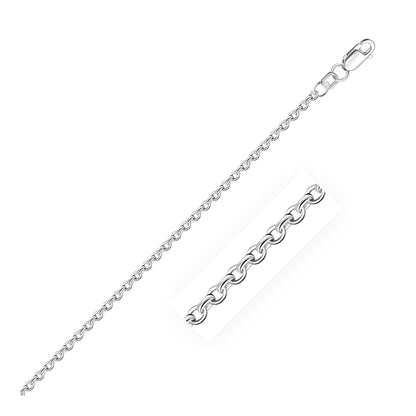 2.3mm 10k White Gold Rolo Anklet-Teresa&#39;s Fashionista LLC