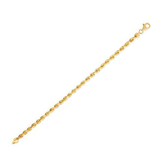 14k Yellow Gold Light Rope Chain (4.30 mm)-Teresa&#39;s Fashionista LLC