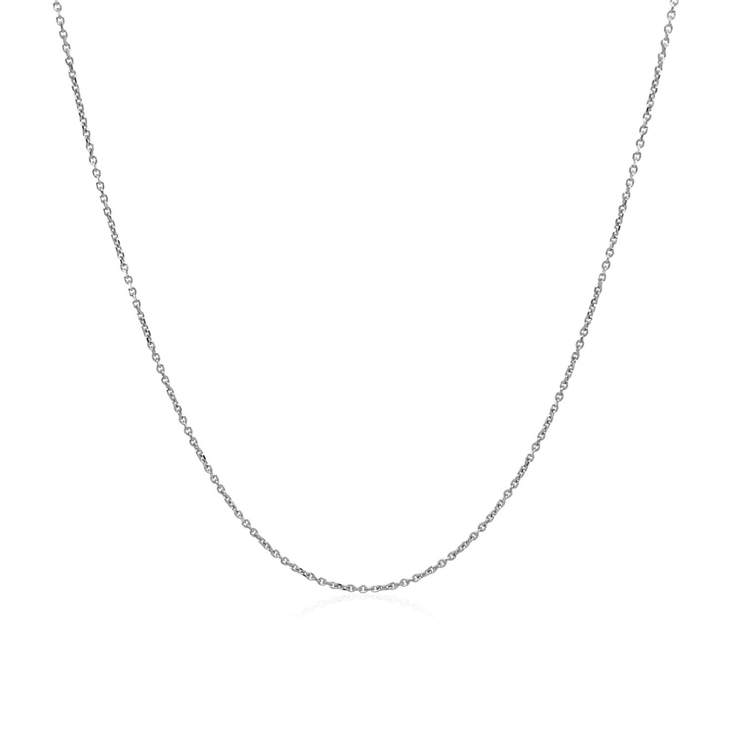 10k White Gold Cable Link Chain (0.50 mm)