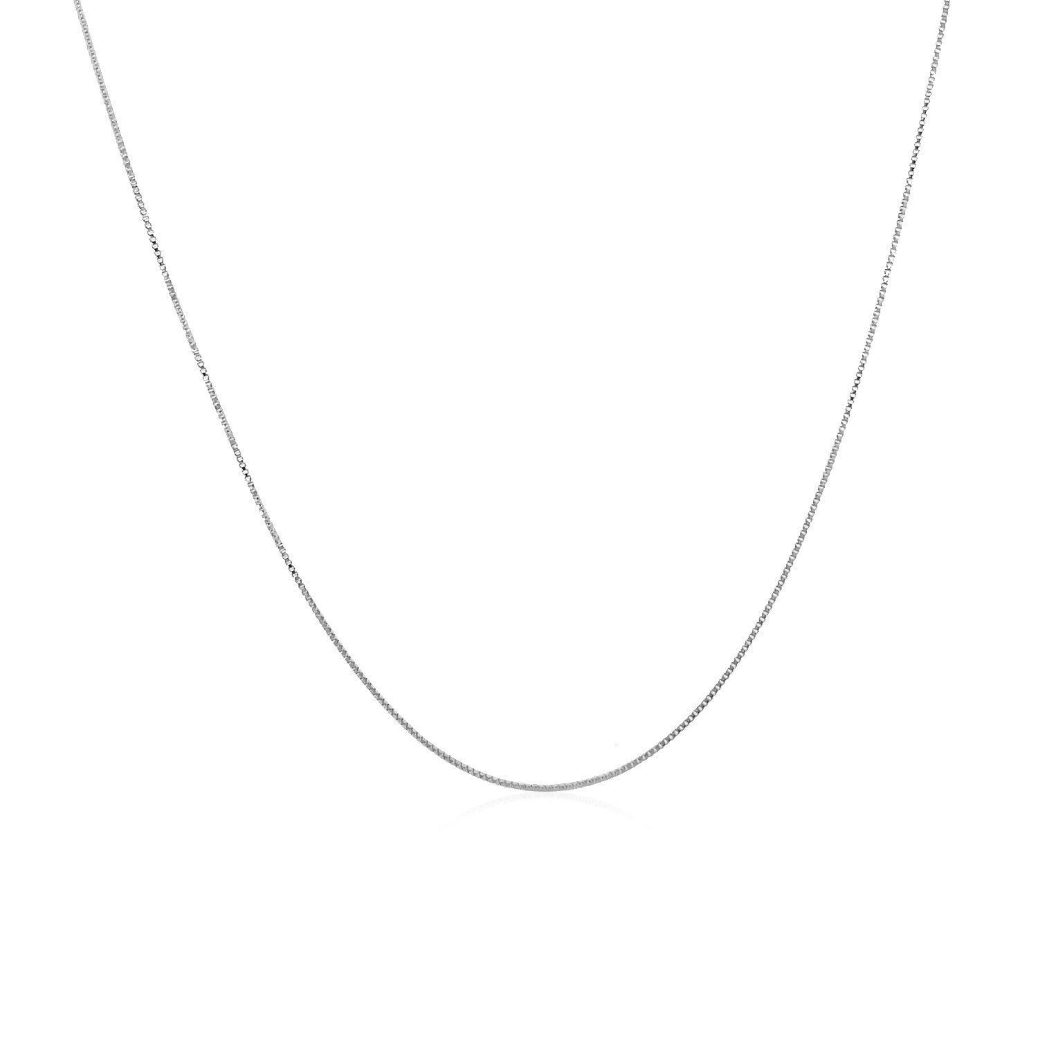 14k White Gold Classic Box Chain (0.40 mm)-Teresa&#39;s Fashionista LLC