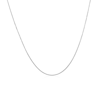 14k White Gold Classic Box Chain (0.40 mm)-Teresa&#39;s Fashionista LLC