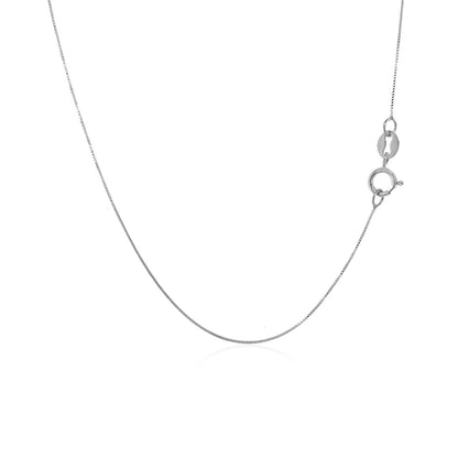 14k White Gold Classic Box Chain (0.40 mm)-Teresa&#39;s Fashionista LLC