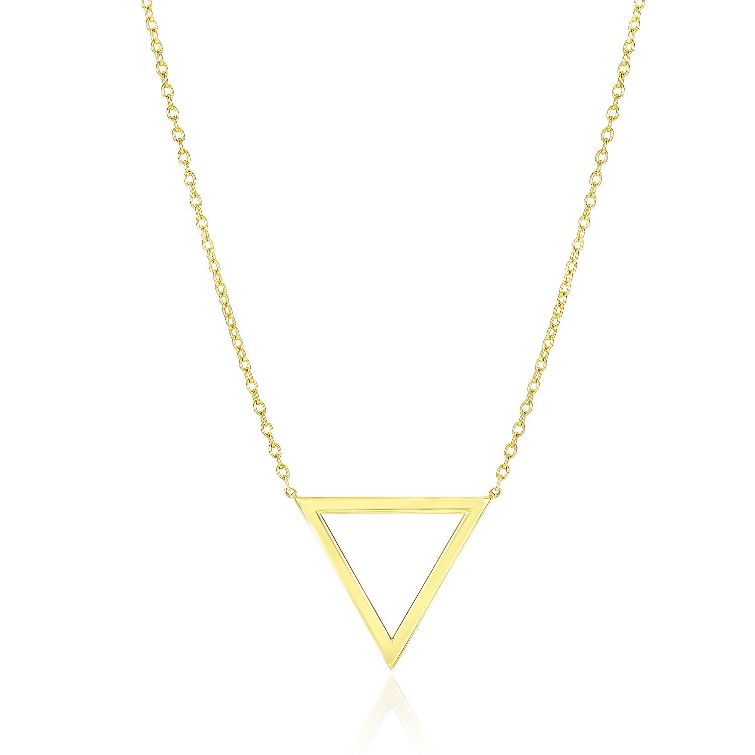 14k Yellow Gold Delta Symbol Chain Necklace-Teresa&#39;s Fashionista LLC