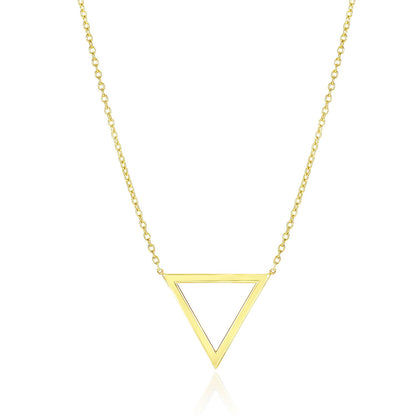 14k Yellow Gold Delta Symbol Chain Necklace-Teresa&#39;s Fashionista LLC