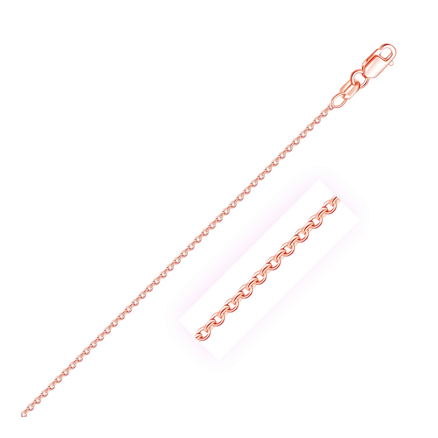 14k Rose Gold Round Cable Link Chain (1.50 mm)-Teresa&#39;s Fashionista LLC