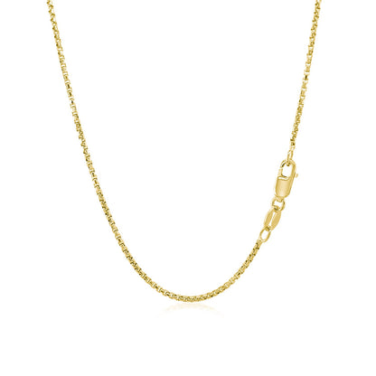 14k Yellow Gold Round Box Chain (1.3 mm)