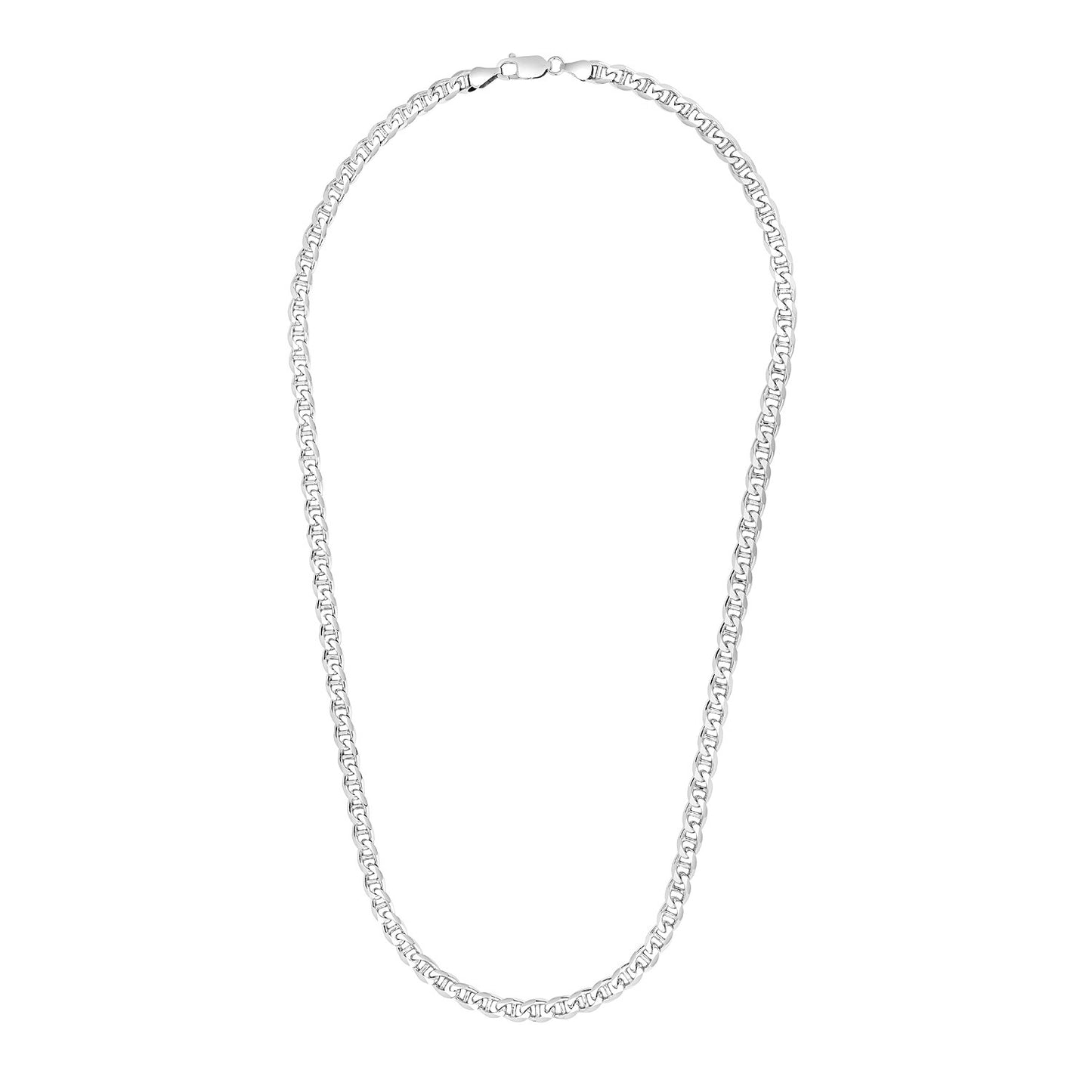 Sterling Silver Rhodium Plated Mariner Chain (5.60 mm)-Teresa&#39;s Fashionista LLC