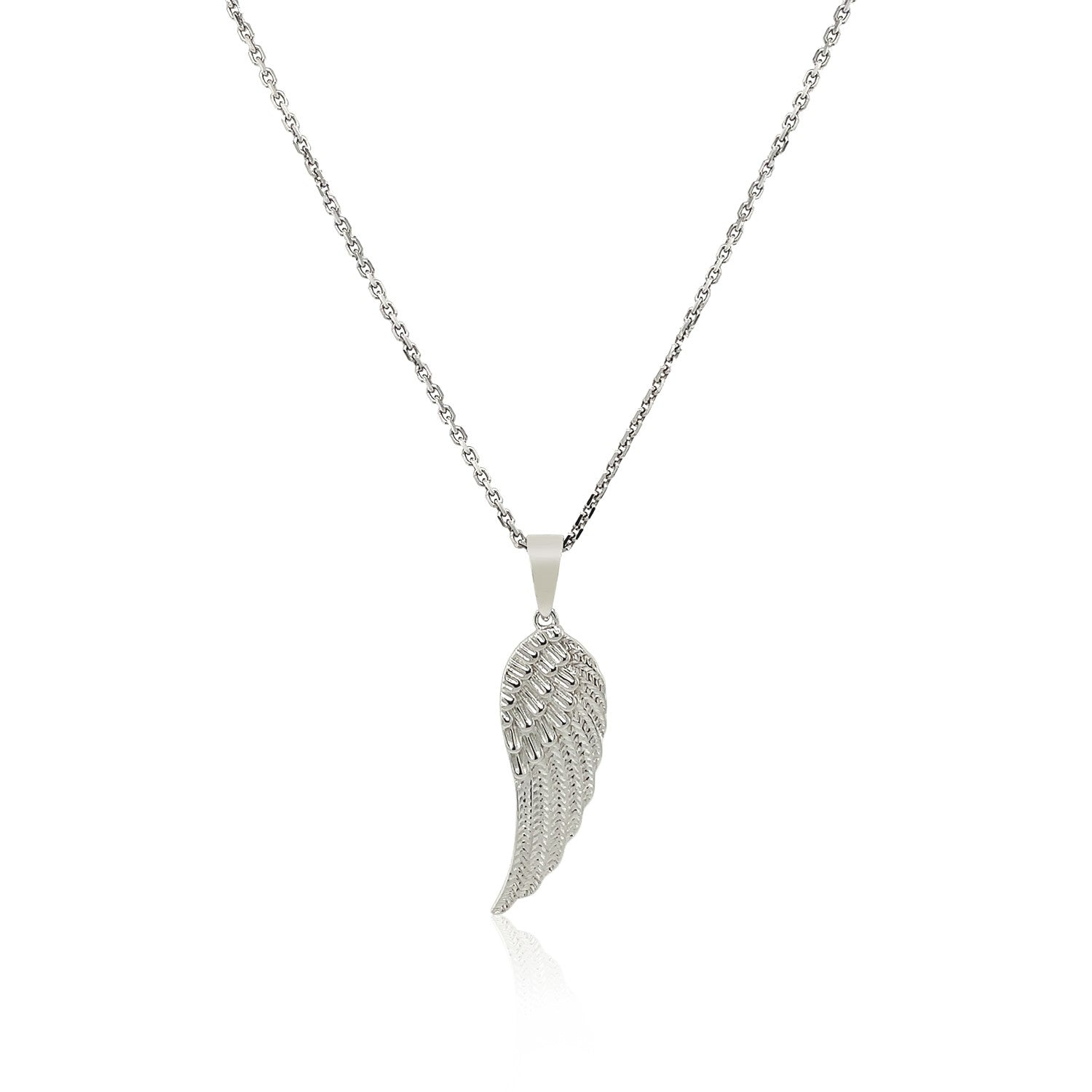 Sterling Silver with Large Textured Angel Wing Pendant-Teresa&#39;s Fashionista LLC