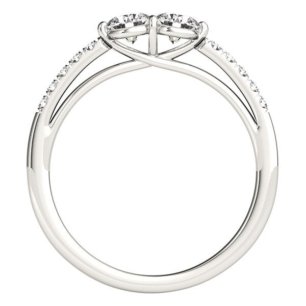 14k White Gold Two Stone Round Diamond Ring (5/8 cttw)-Teresa&#39;s Fashionista LLC