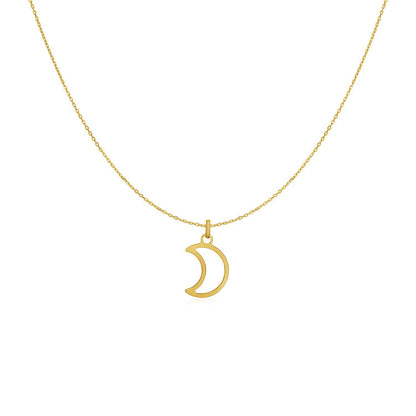 14k Yellow Gold Necklace with Moon-Teresa&#39;s Fashionista LLC