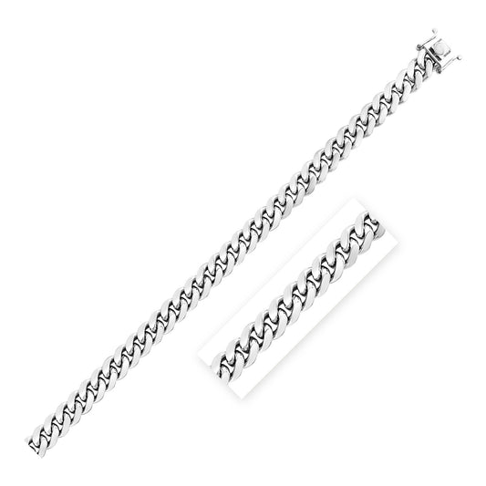 Sterling Silver Rhodium Plated Miami Cuban Chain (8.40 mm)-Teresa&#39;s Fashionista LLC