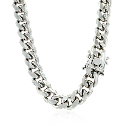 Sterling Silver Rhodium Plated Miami Cuban Chain (8.40 mm)-Teresa&#39;s Fashionista LLC